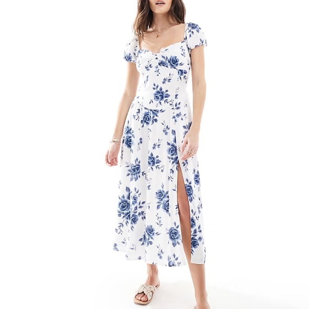 Hollister Blue and White Floral Dress - Picture 1 of 7